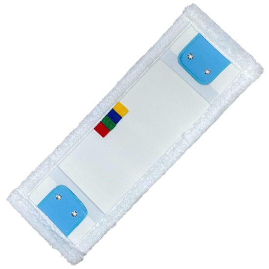 Nakładka na mop mikrofibra  DUO 40 cm biała kieszeń/klip LT455